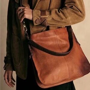 SOLD! Free People Tan and Brown Leather Shoulder Bag